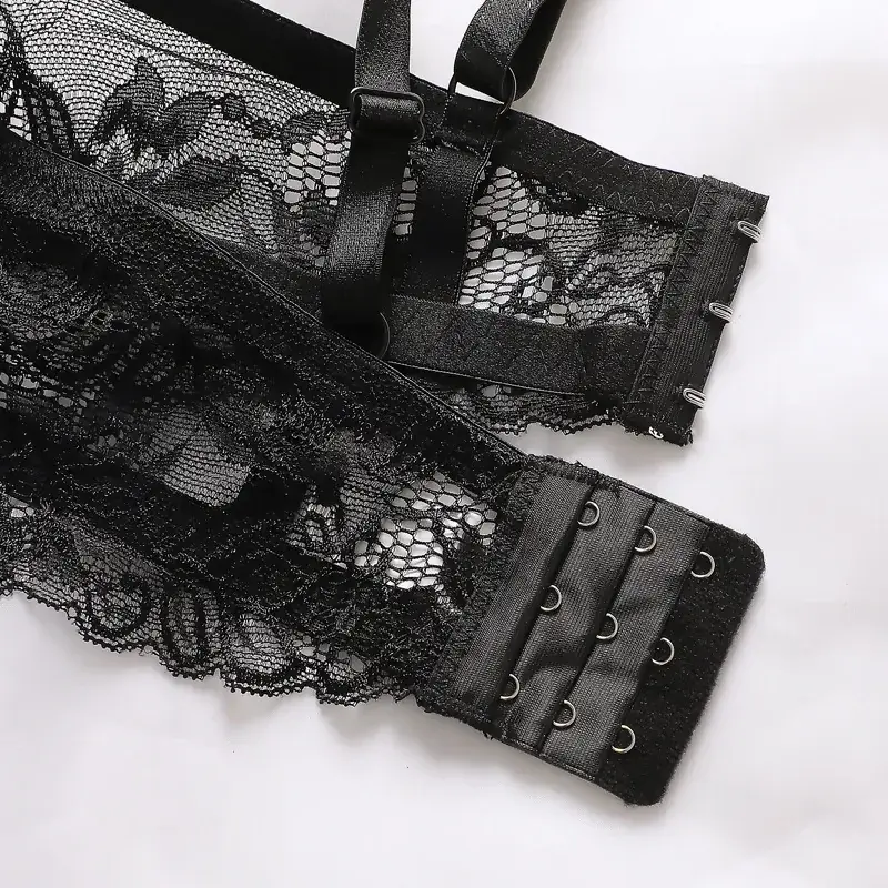 Black Lace Ultra-Thin Bra for Small Chest Large Underwear - Image 5