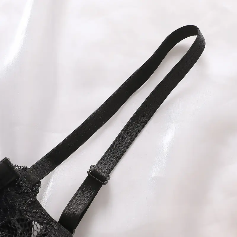Black Lace Ultra-Thin Bra for Small Chest Large Underwear — feature 11