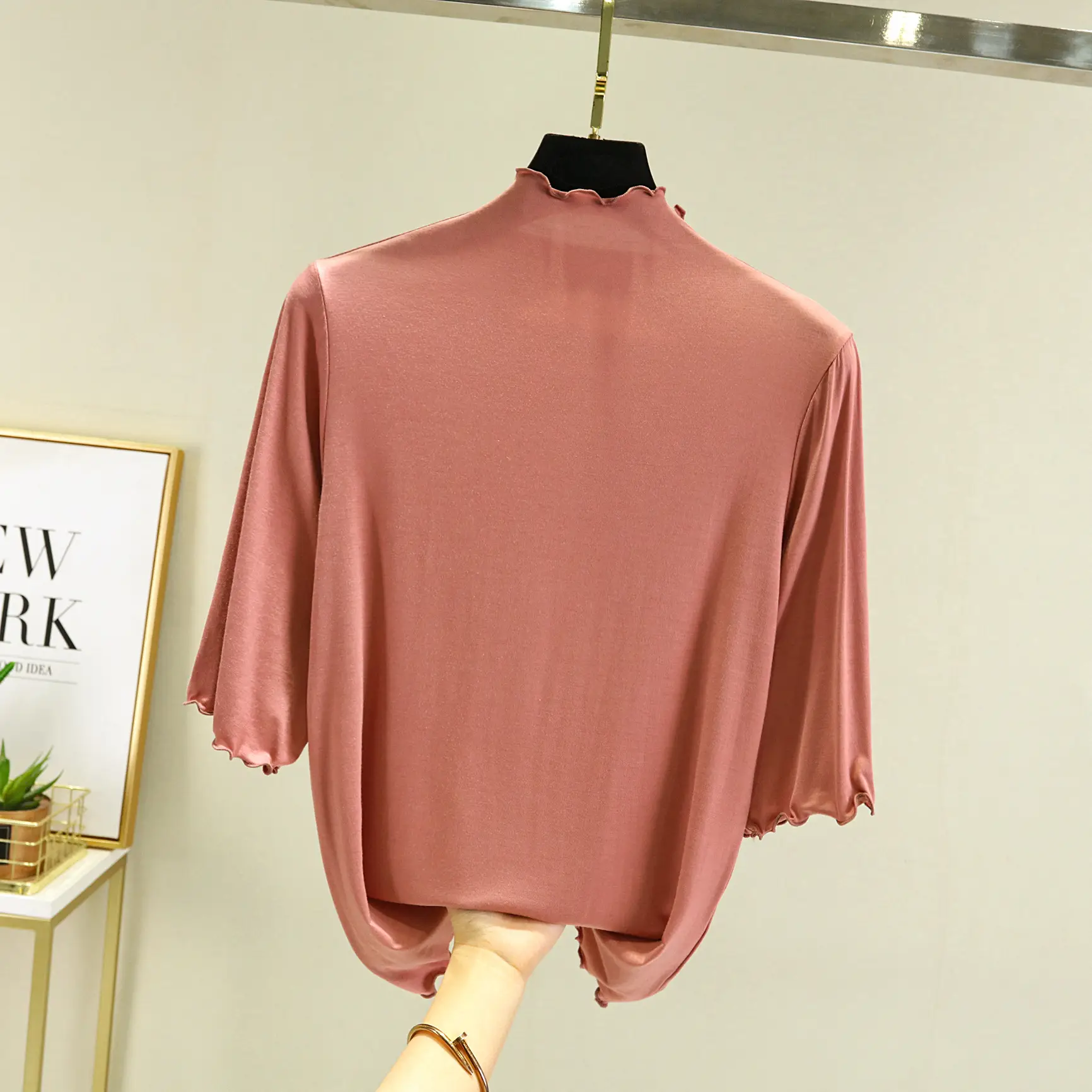 Women's Yellow Modal Muffel T-Shirt Half Sleeve - Image 16