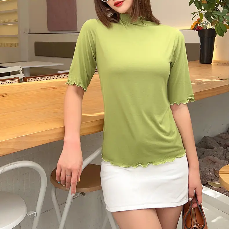 Women's Yellow Modal Muffel T-Shirt Half Sleeve — feature 22