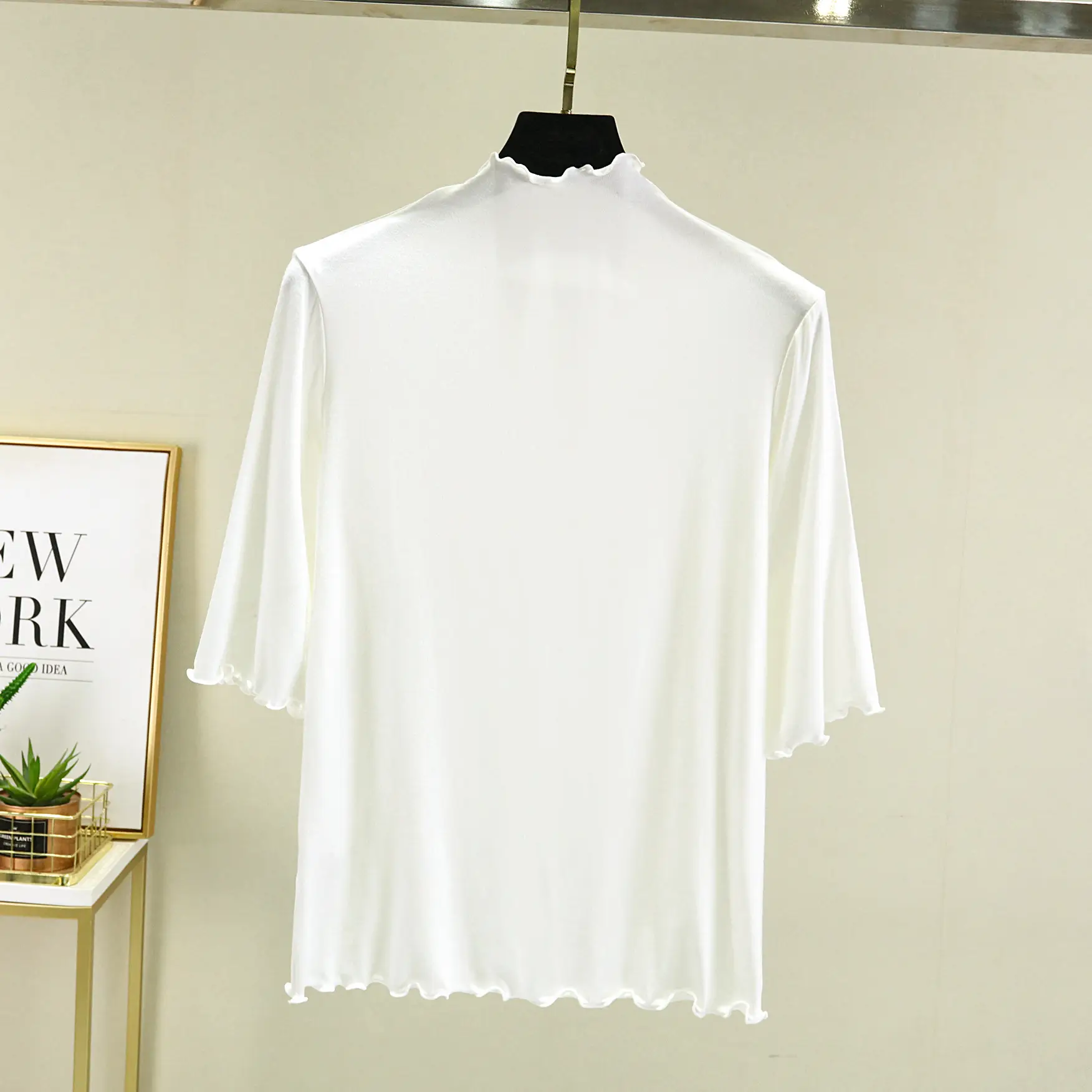 Women's Yellow Modal Muffel T-Shirt Half Sleeve - Image 10