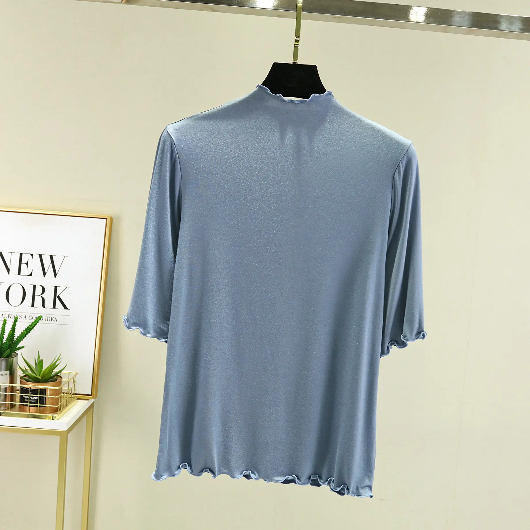 Women's Yellow Modal Muffel T-Shirt Half Sleeve - Image 2