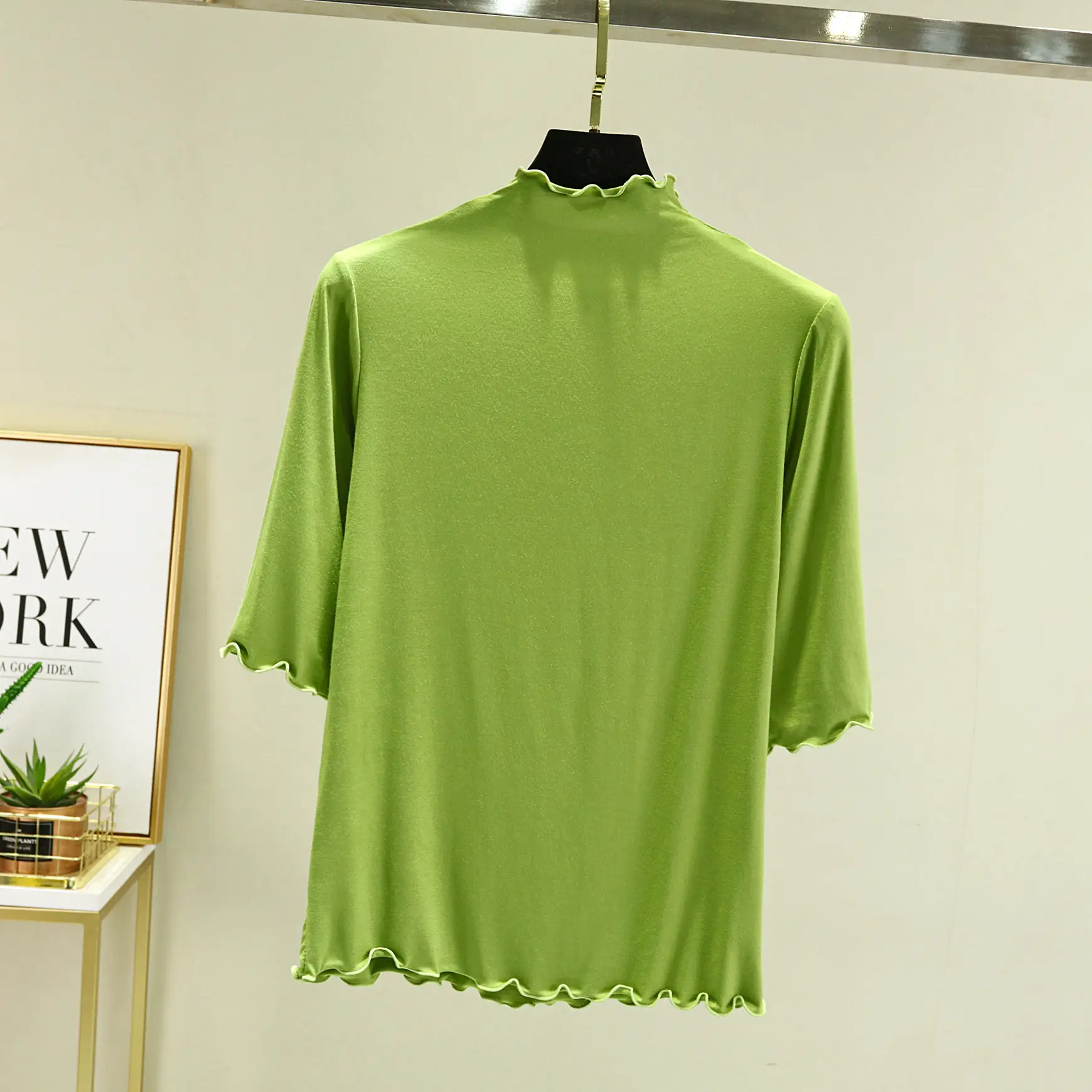 Women's Yellow Modal Muffel T-Shirt Half Sleeve - Image 3
