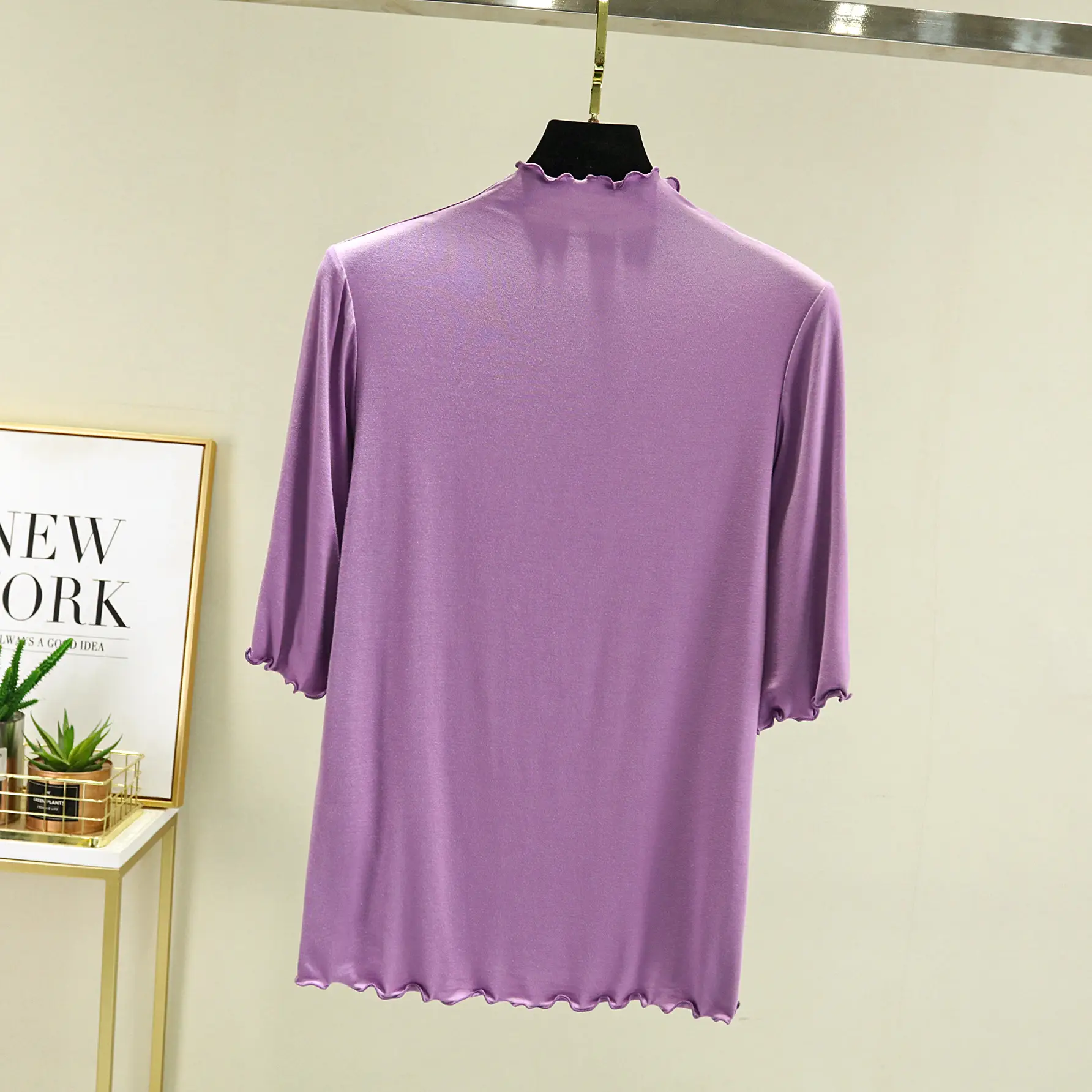 Women's Yellow Modal Muffel T-Shirt Half Sleeve - Image 4