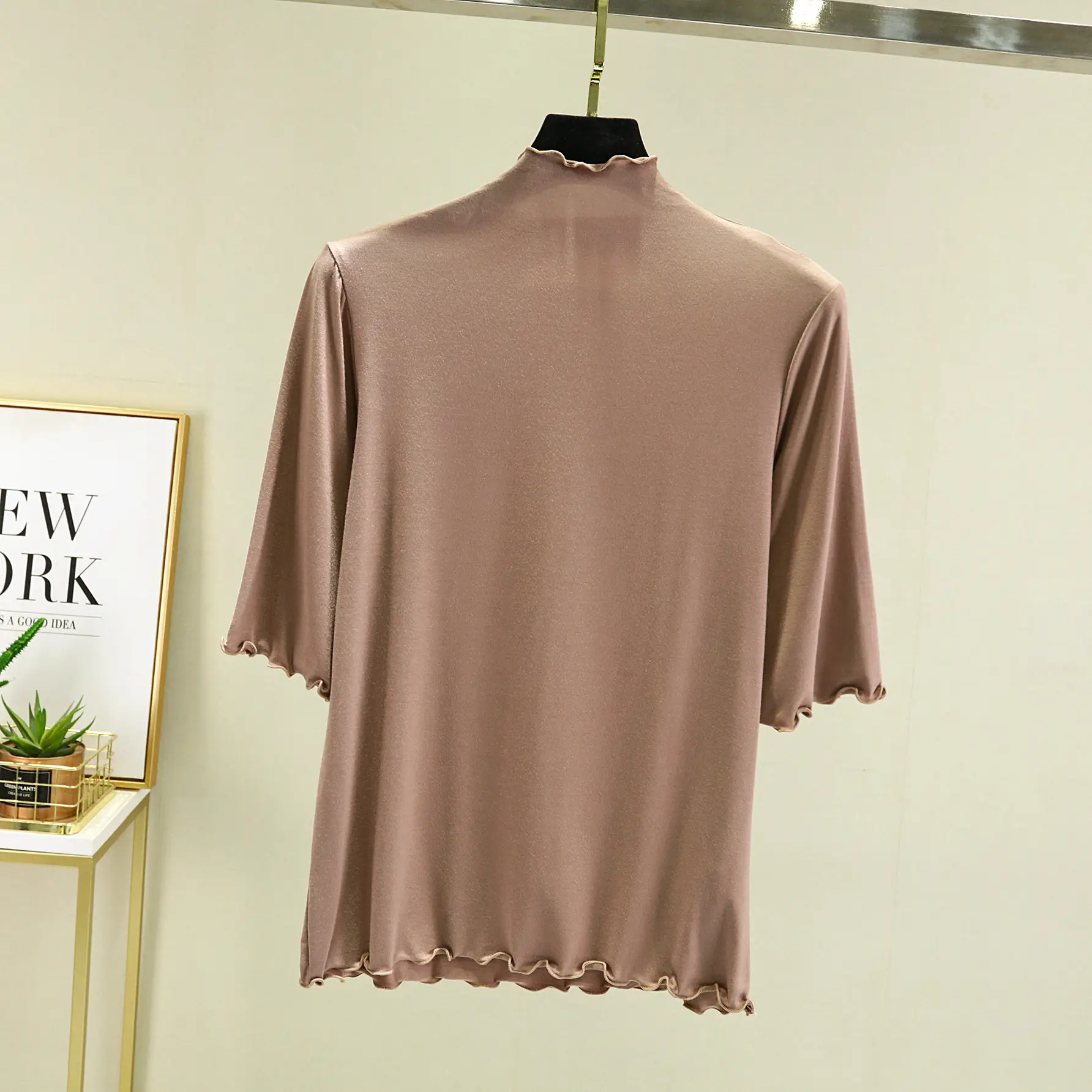 Women's Yellow Modal Muffel T-Shirt Half Sleeve - Image 7