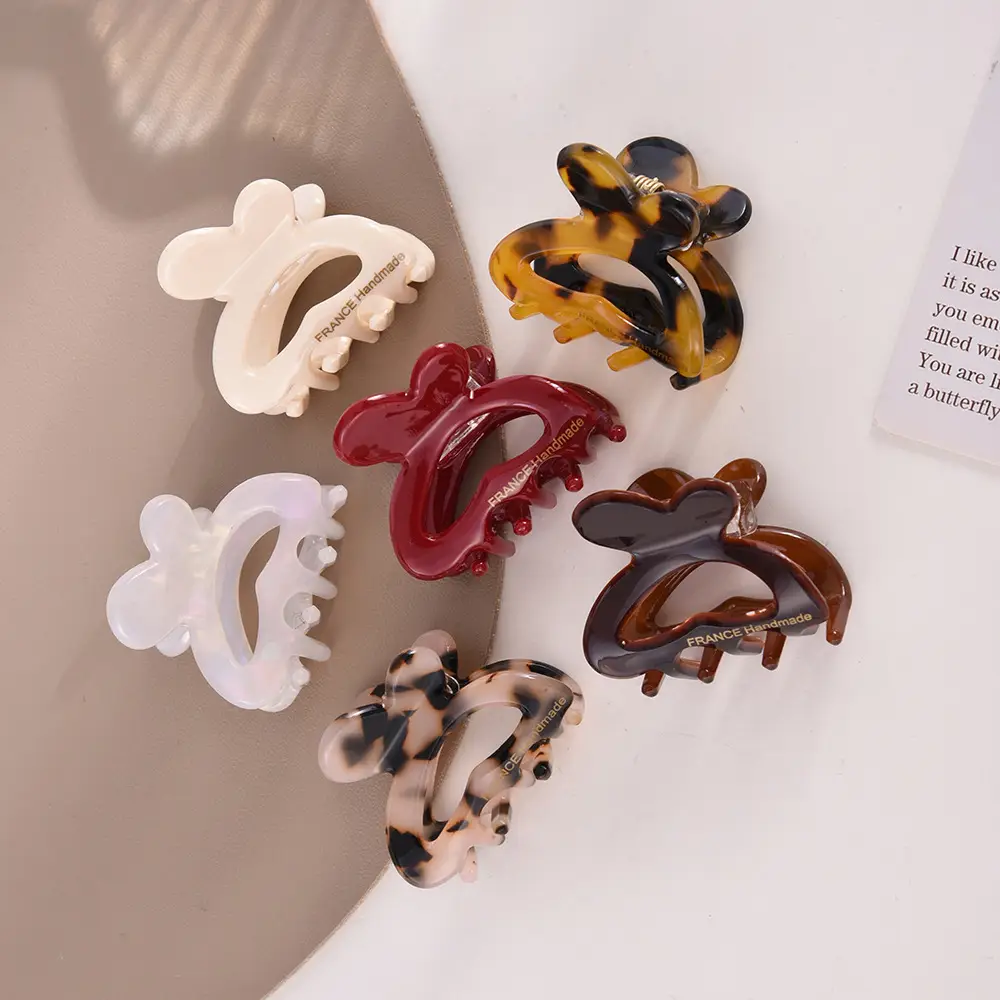 French Acetate Hairpin Retro Hawksbill Color Medium Hair Clip - Image 68