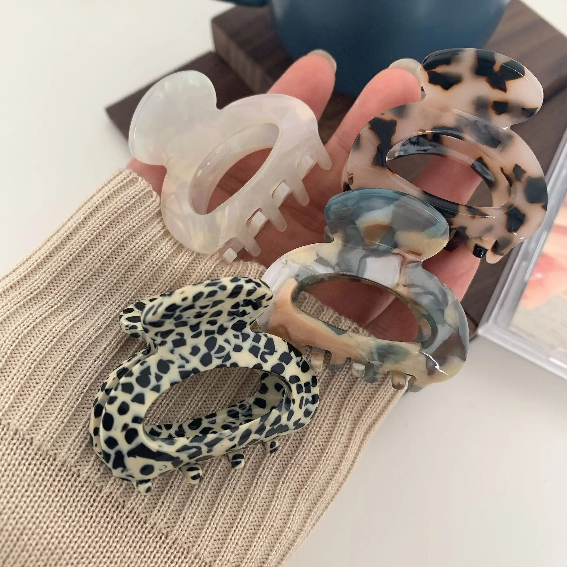 French Acetate Hairpin Retro Hawksbill Color Medium Hair Clip — feature 5