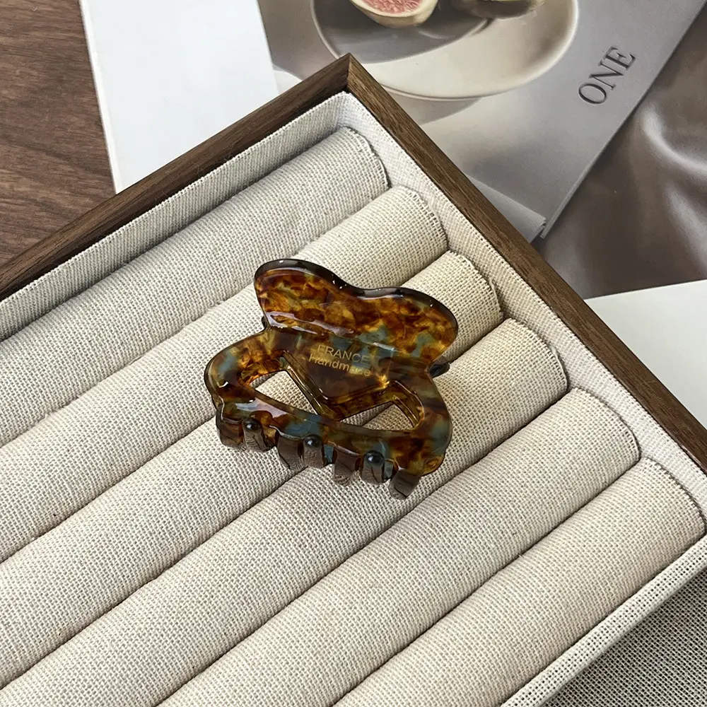 French Acetate Hairpin Retro Hawksbill Color Medium Hair Clip - Image 27