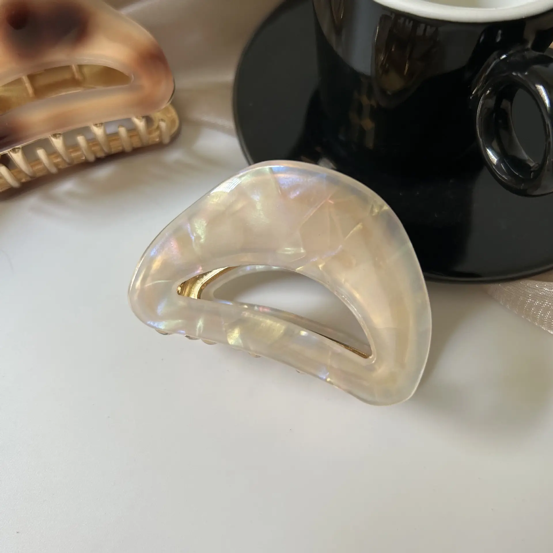 French Acetate Hairpin Retro Hawksbill Color Medium Hair Clip - Image 36
