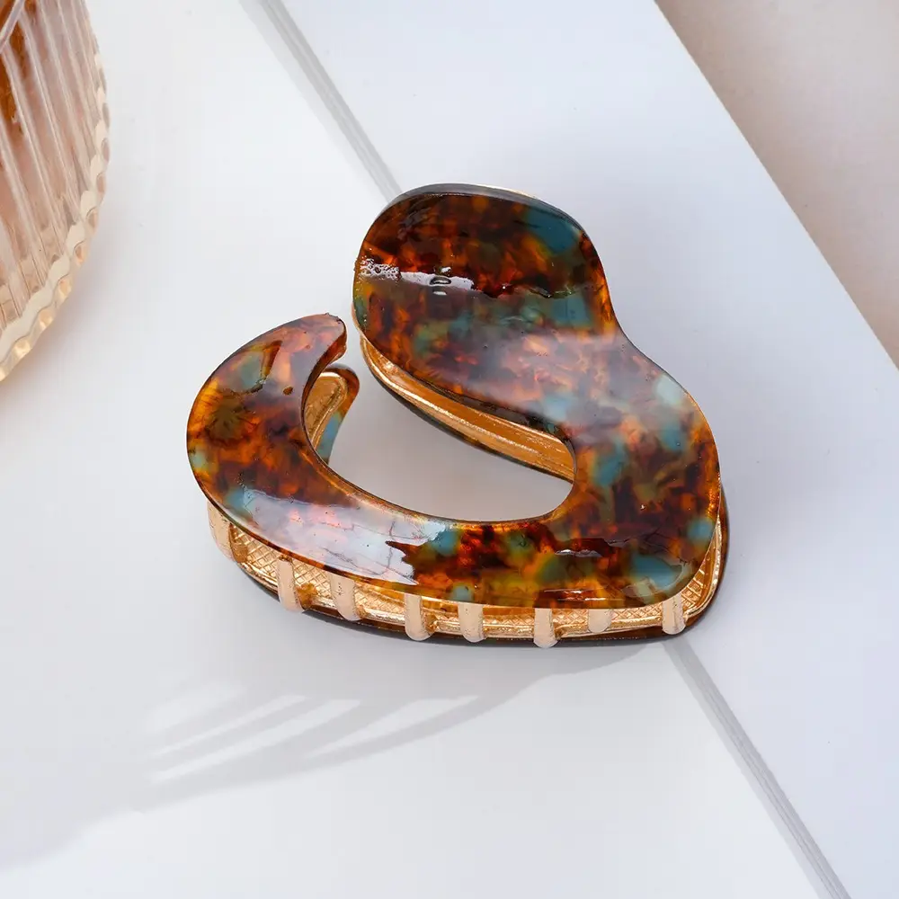 French Acetate Hairpin Retro Hawksbill Color Medium Hair Clip - Image 48