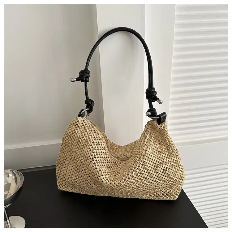 Women's Straw Woven Shoulder Bag Summer 2023 - Image 3