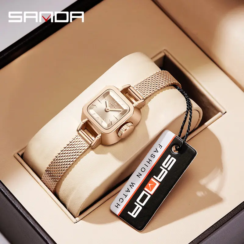 Sanda Rose Gold Square Quartz Watch for Women - Image 9