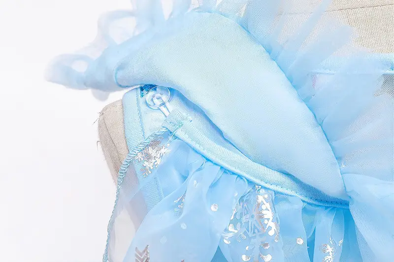Frozen Elsa Princess Dress Blue Fluffy Gauze with Cape — feature 14