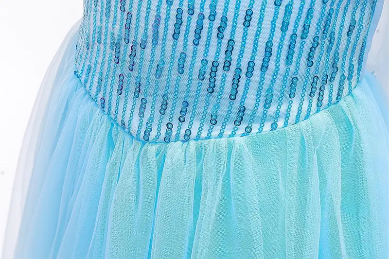 Frozen Elsa Princess Dress Blue Fluffy Gauze with Cape — feature 16
