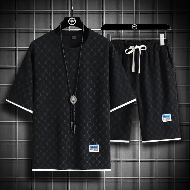 Men's Full Print Casual Suit Gray Bomber Style - Image 3