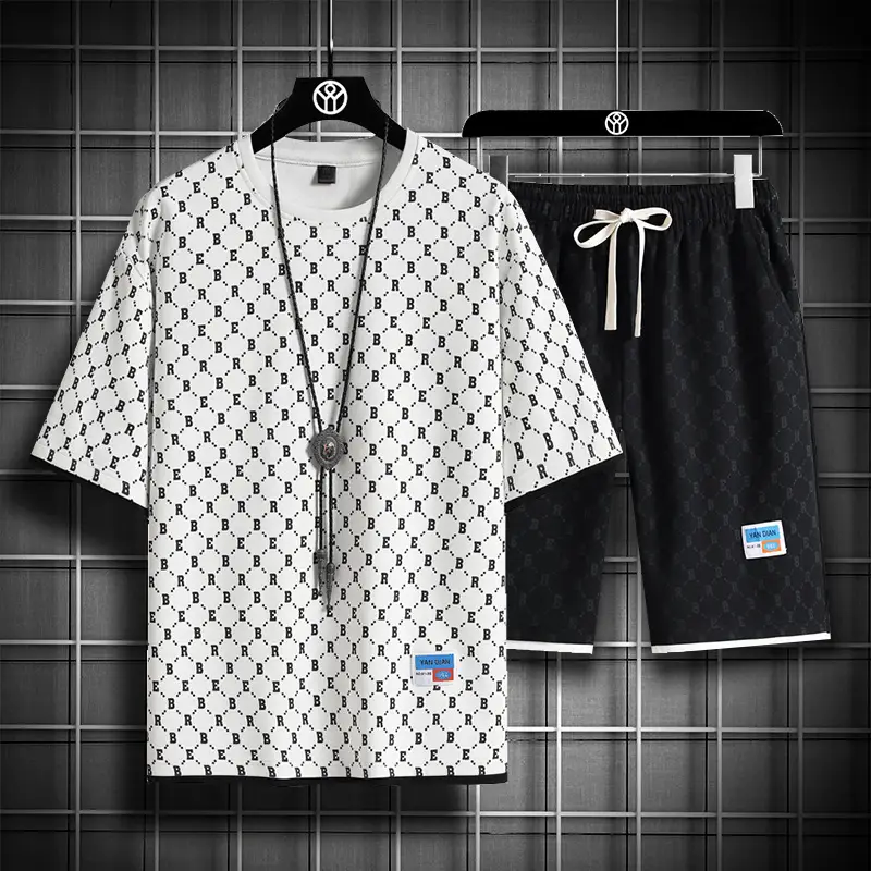 Men's Full Print Casual Suit Gray Bomber Style - Image 6