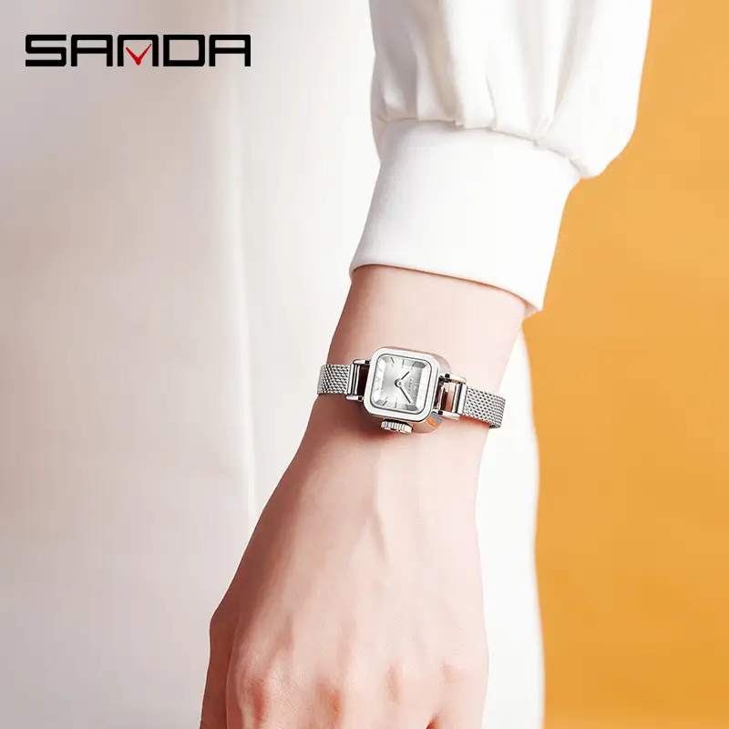 Sanda Gold Square Watch for Women Business Quartz Waterproof