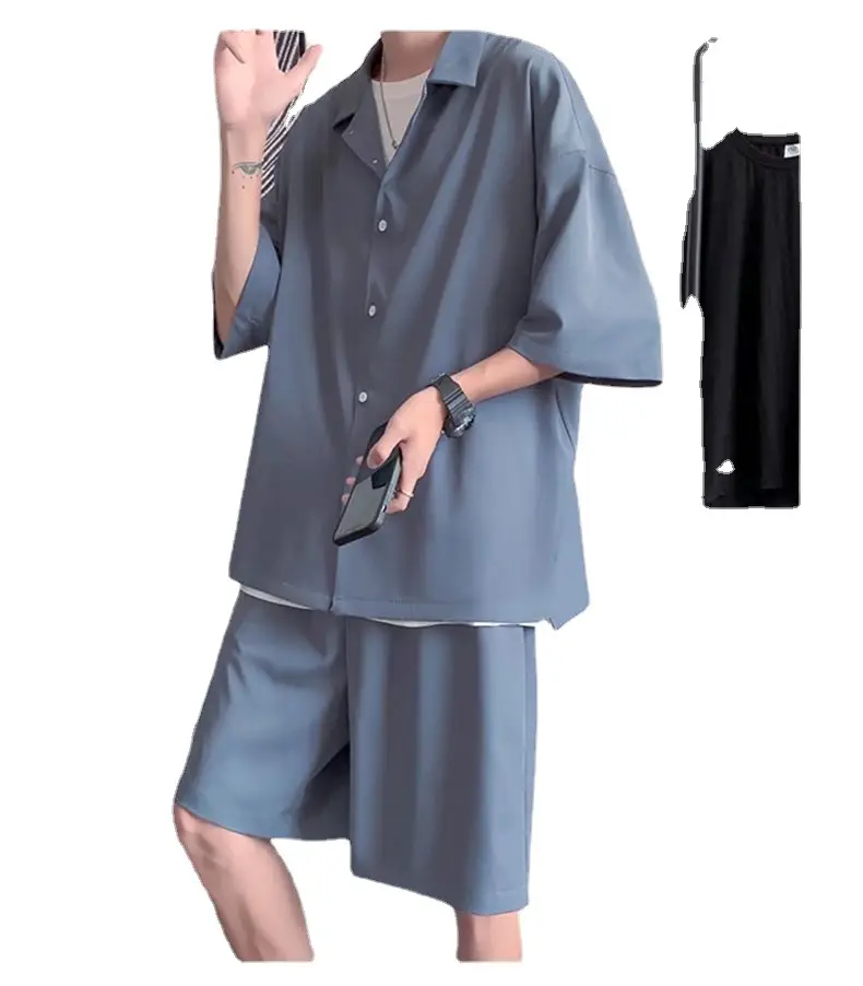Men Black Casual Half Sleeve Shirt & Shorts Set