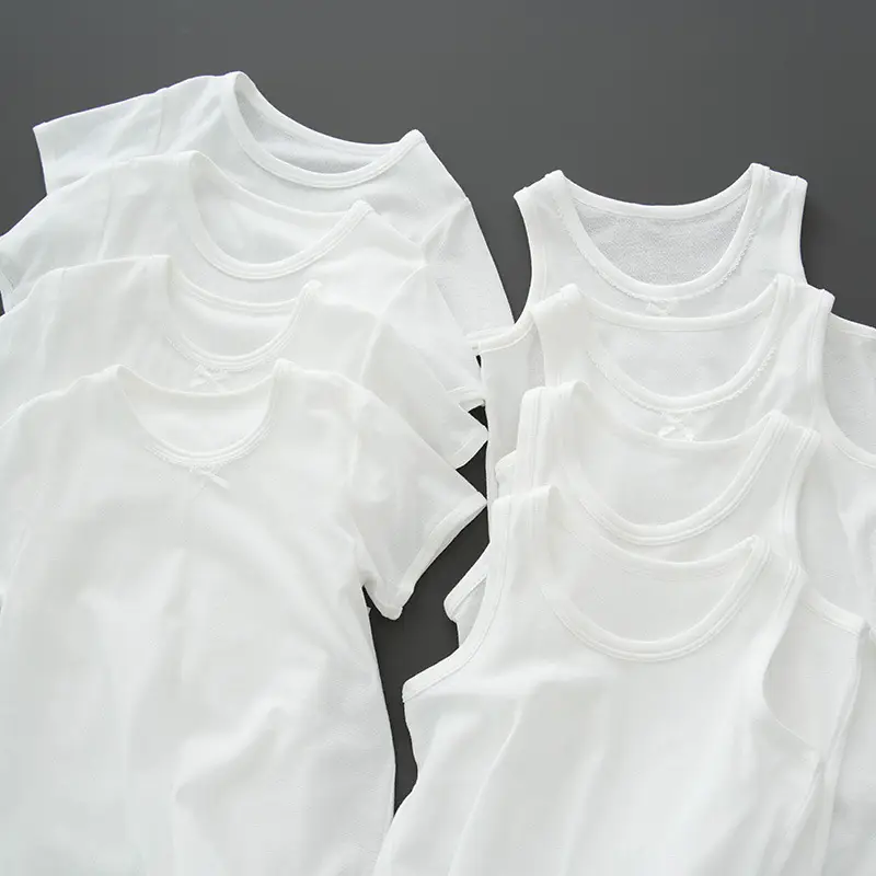 White Cotton Two-Piece Tank Top Set Large - Image 6