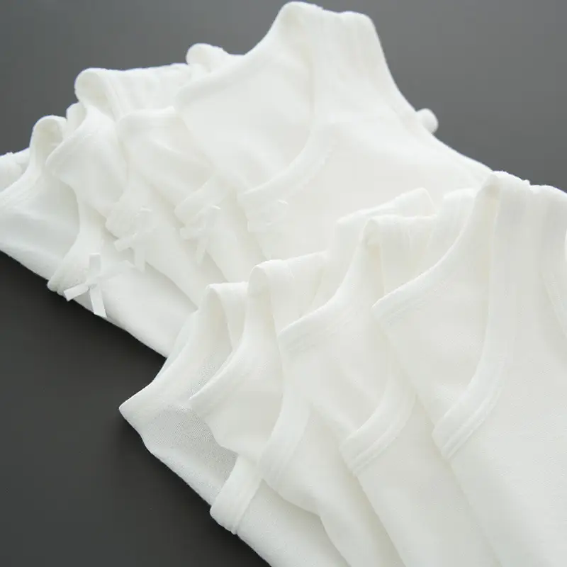 White Cotton Two-Piece Tank Top Set Large - Image 7