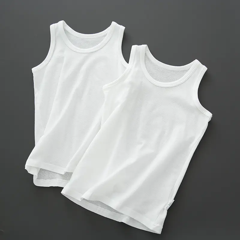 White Cotton Two-Piece Tank Top Set Large