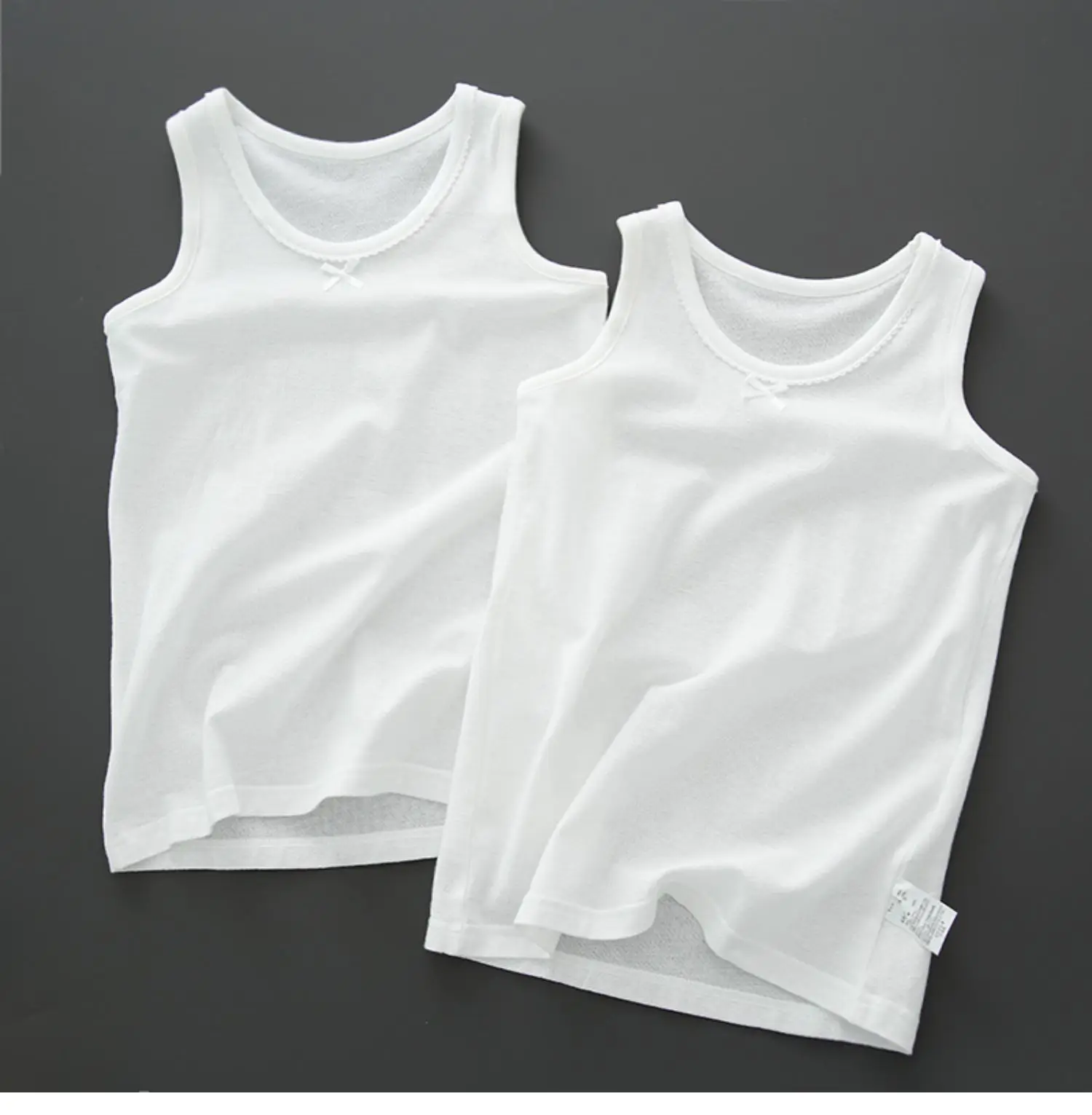 White Cotton Two-Piece Tank Top Set Large — feature 19
