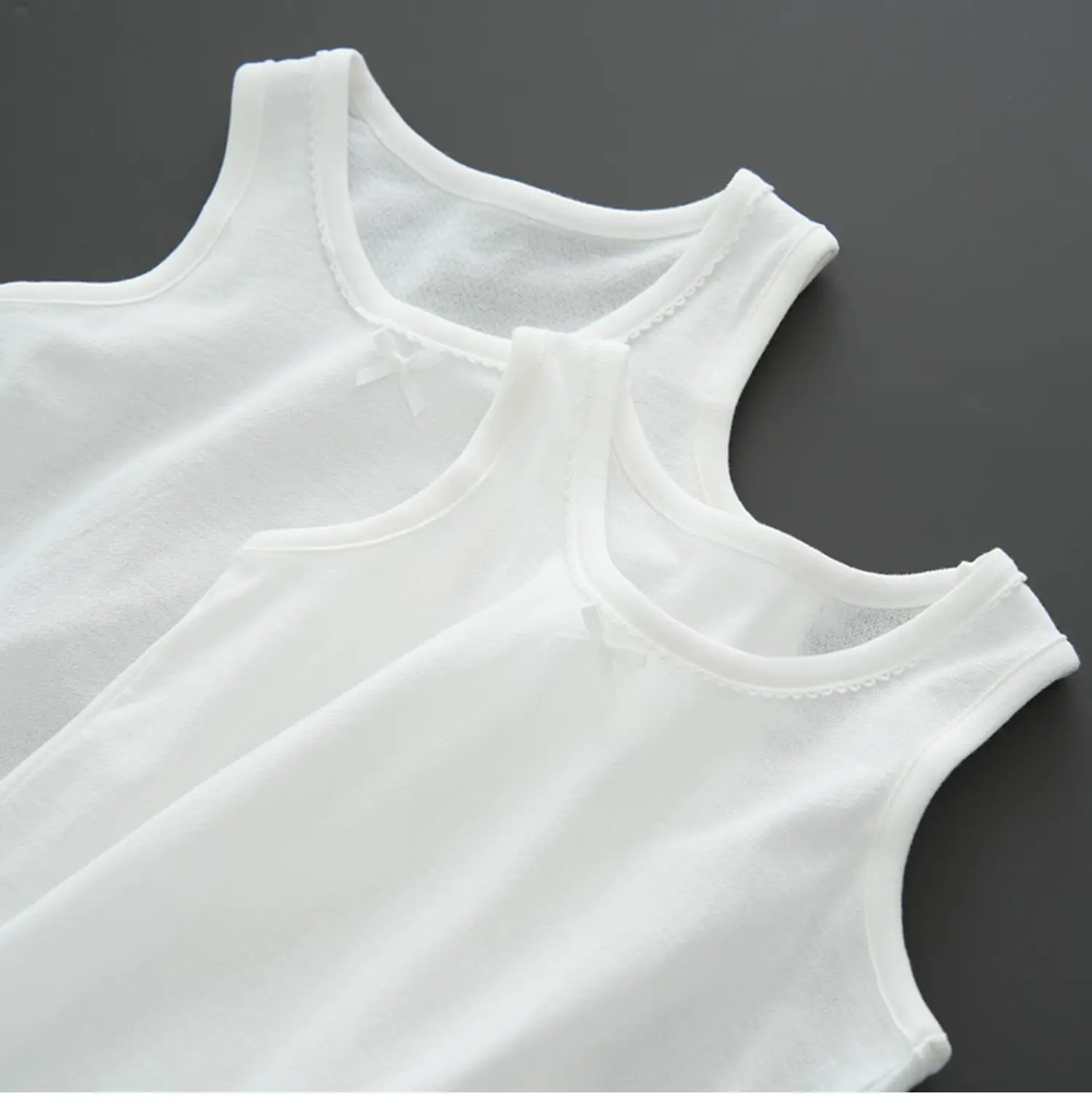 White Cotton Two-Piece Tank Top Set Large — feature 20