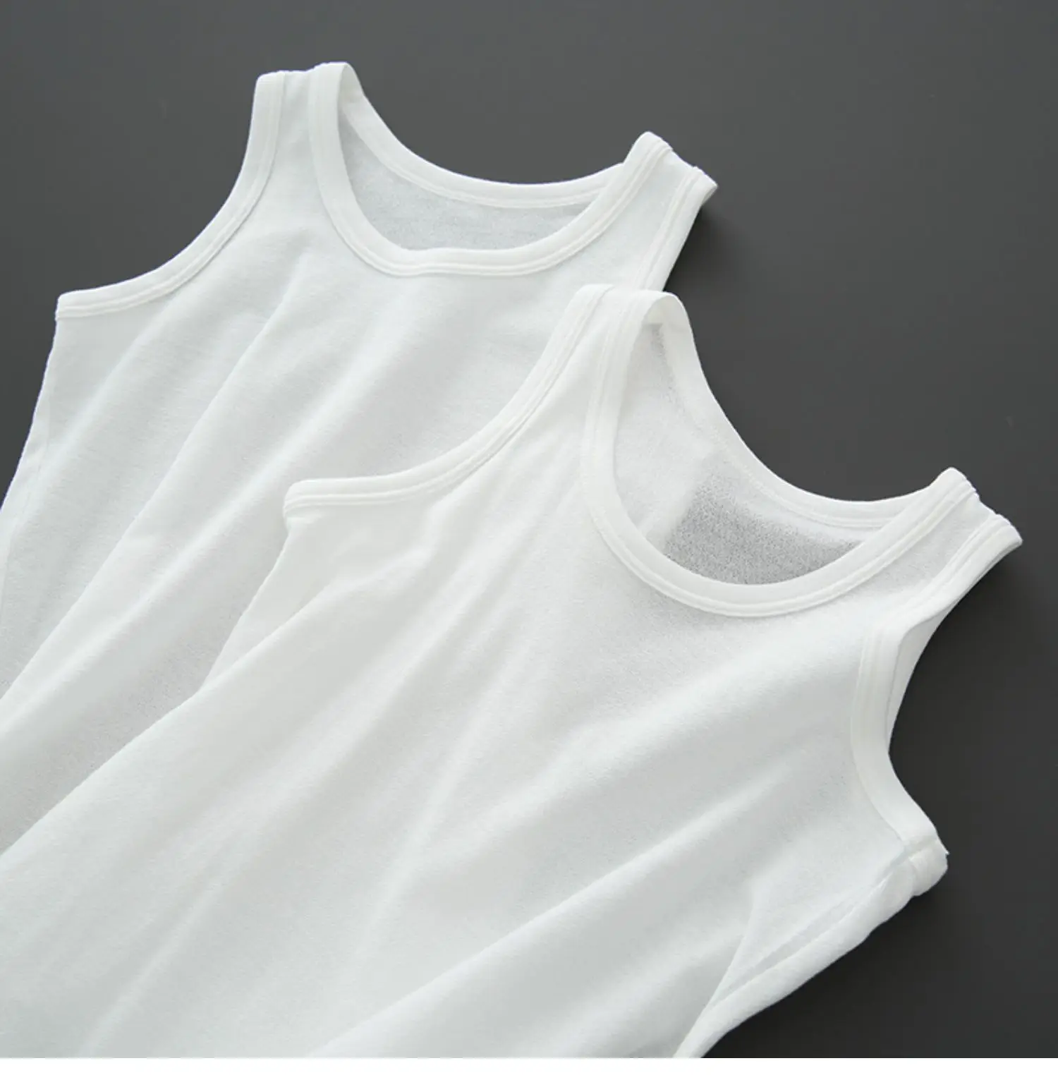 White Cotton Two-Piece Tank Top Set Large — feature 30