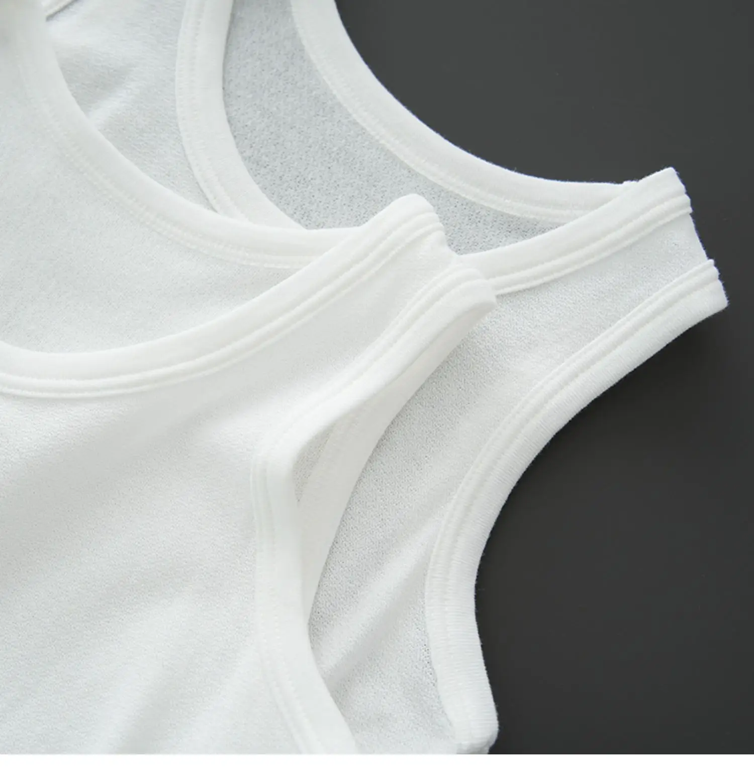 White Cotton Two-Piece Tank Top Set Large — feature 31