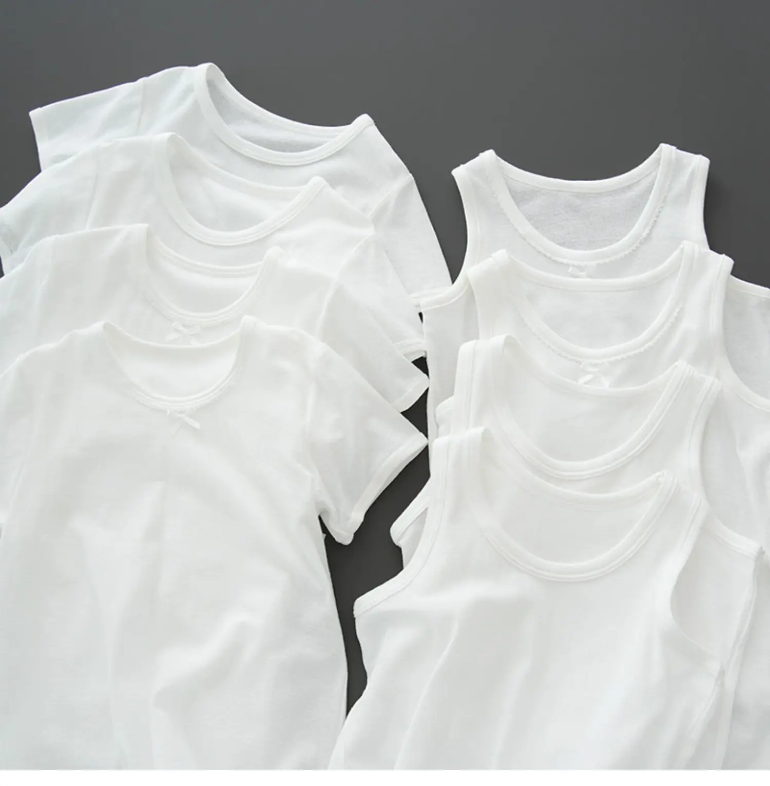 White Cotton Two-Piece Tank Top Set Large — feature 7