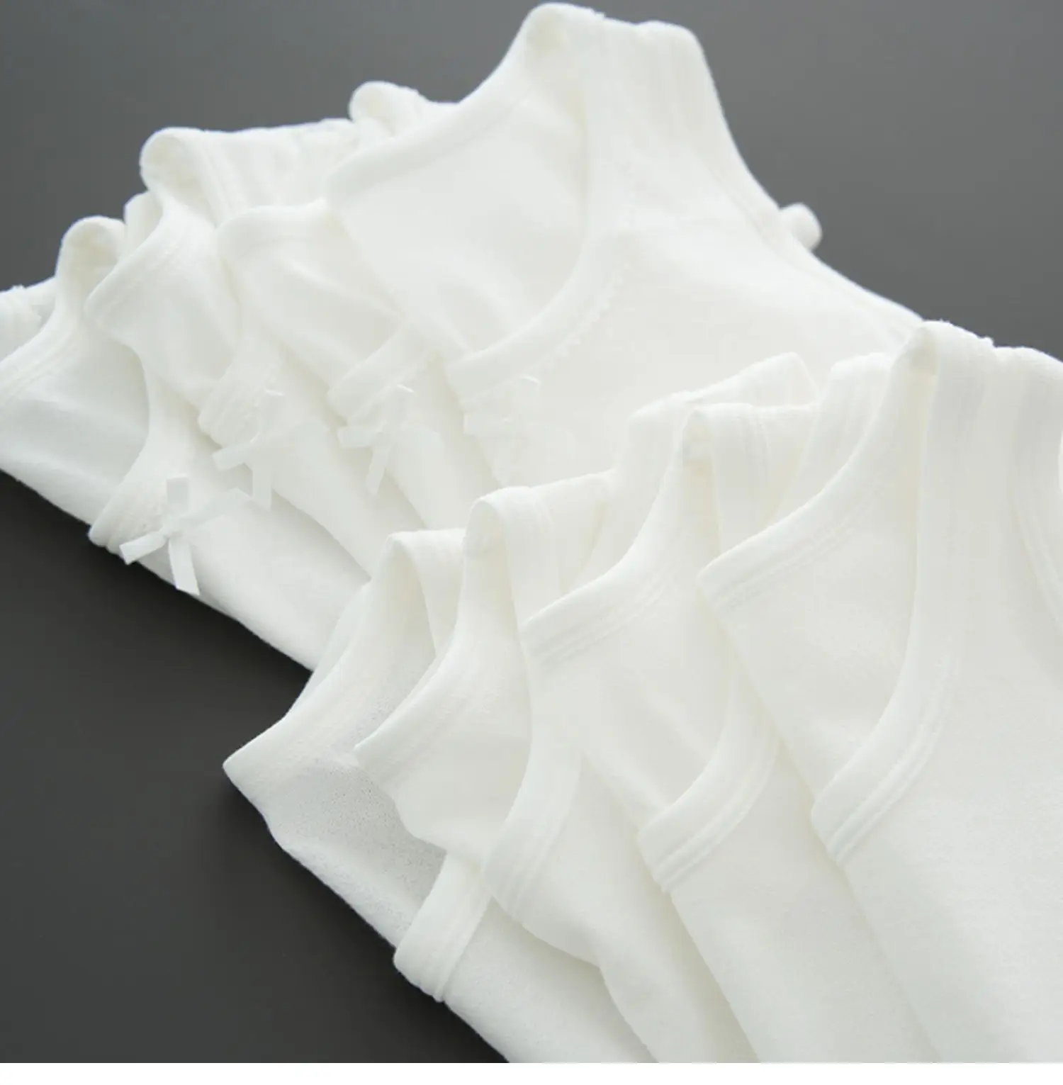 White Cotton Two-Piece Tank Top Set Large — feature 9