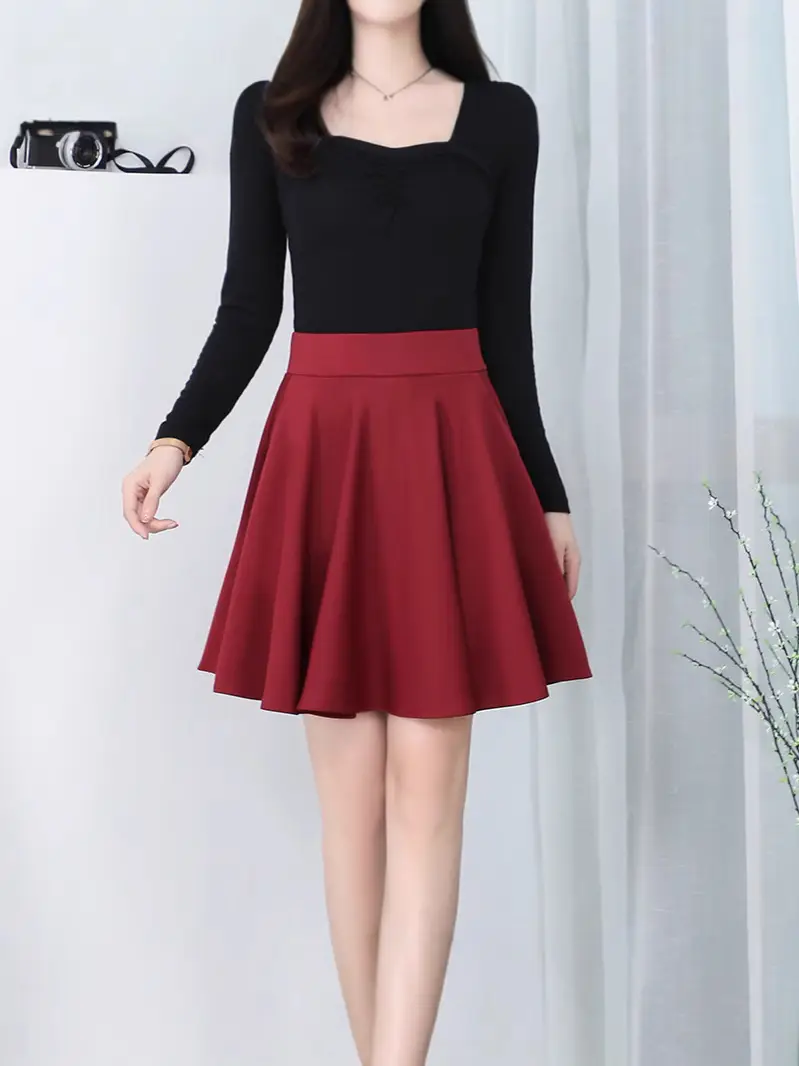 Black Elastic Pleated Skirt High Waist Women - Image 7
