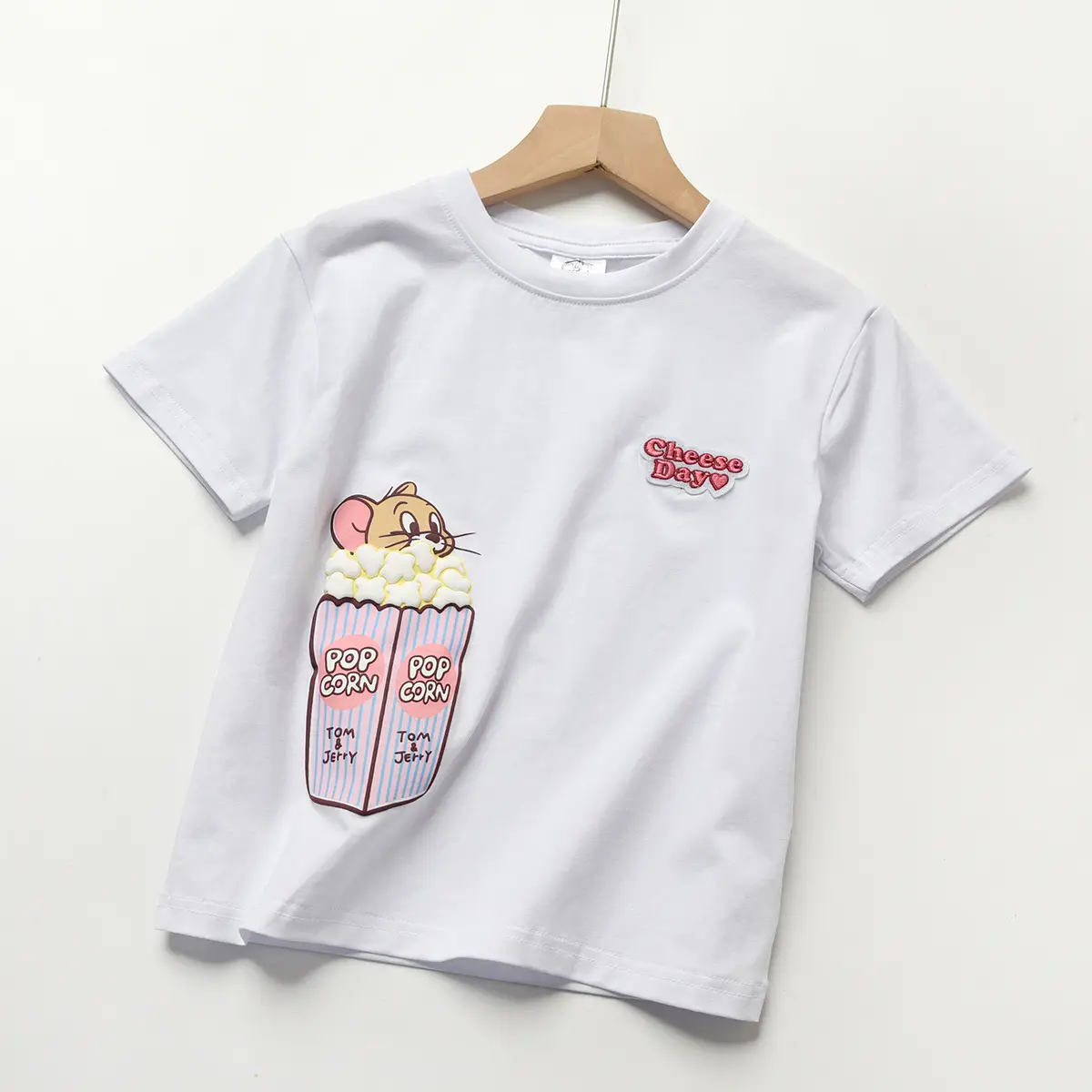 Tom and Jerry Cotton Cartoon T-Shirt Pink Large - Image 3