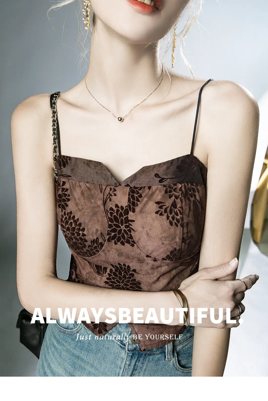 Black Lace Embroidered Summer Sling Top for Women — feature 1