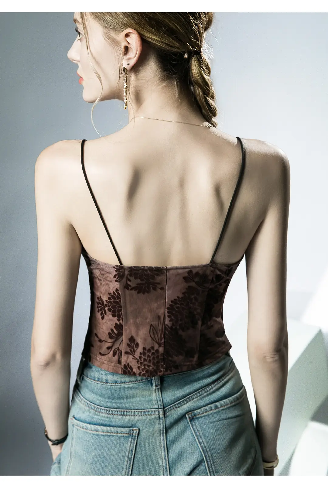 Black Lace Embroidered Summer Sling Top for Women — feature 10