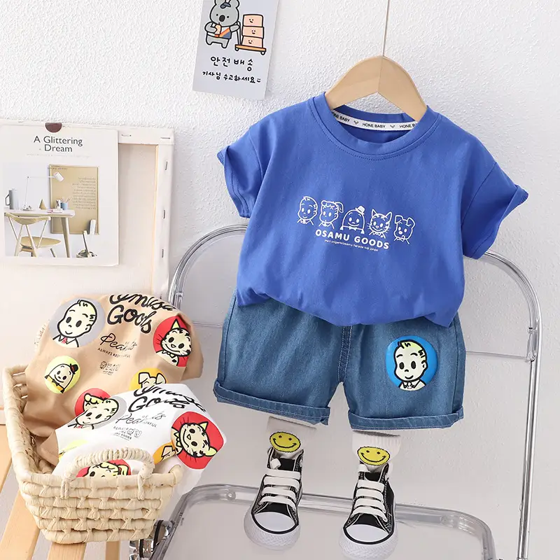 Children Cotton Graphic Shorts Suit Summer Boys — feature 1