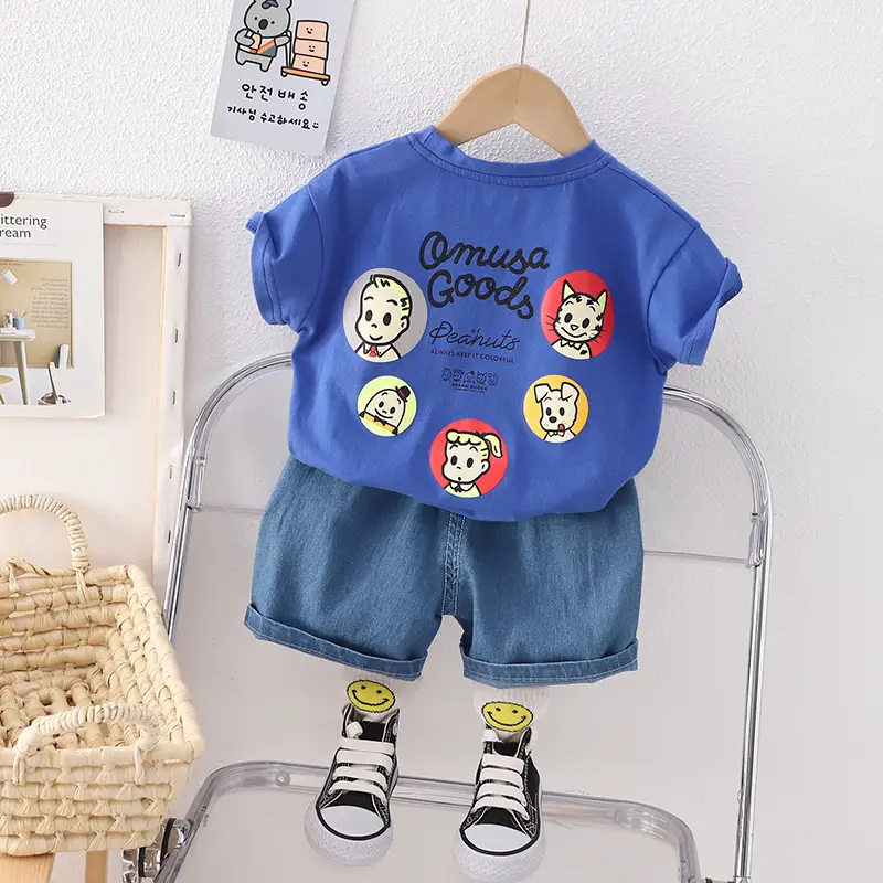 Children Cotton Graphic Shorts Suit Summer Boys — feature 7