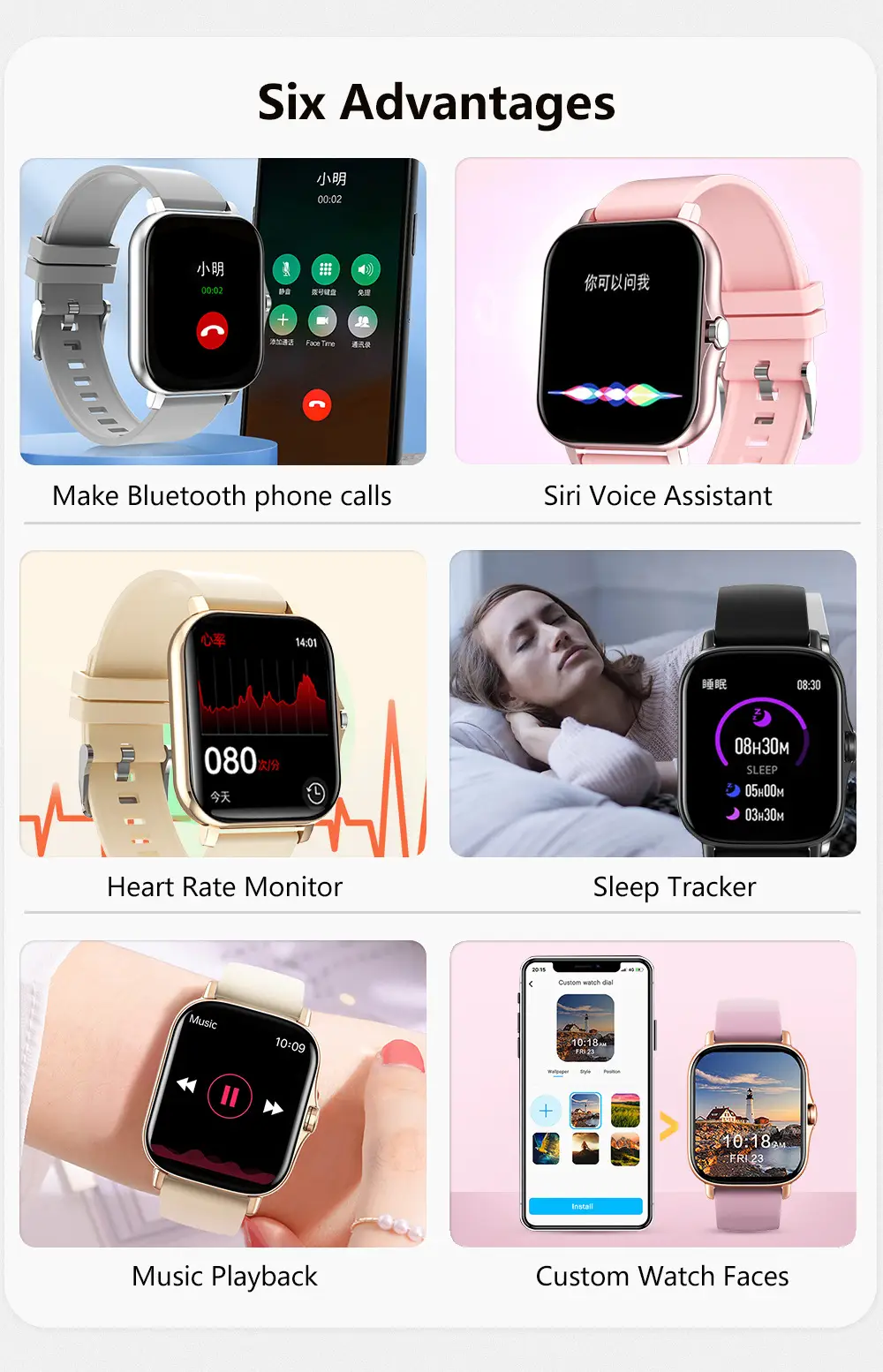 Gold Mesh Smart Watch with Touch Screen & Bluetooth — feature 3
