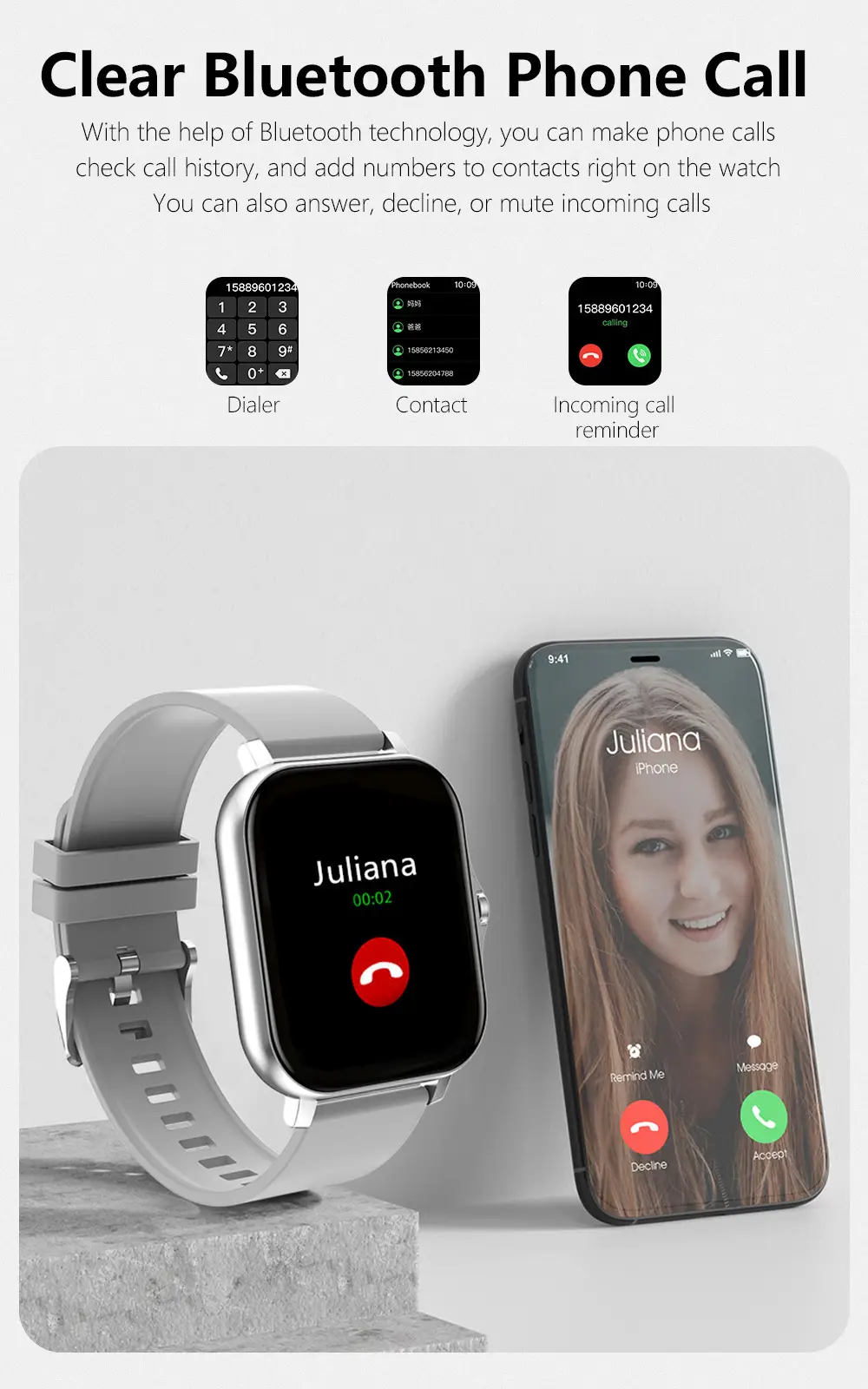 Gold Mesh Smart Watch with Touch Screen & Bluetooth — feature 4