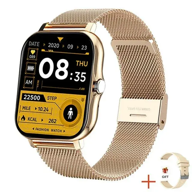 Gold Mesh Smart Watch with Touch Screen & Bluetooth - Image 12