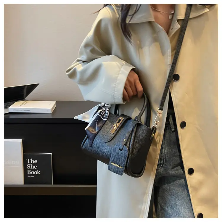 Blue Leather Shoulder Messenger Bag for Women 2023 — feature 40
