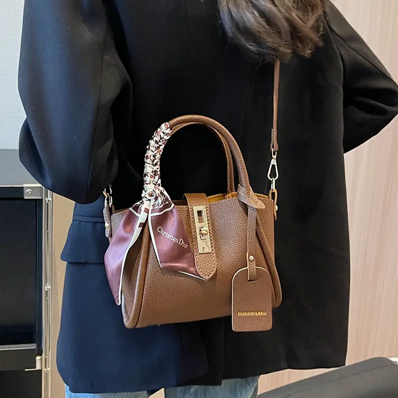 Blue Leather Shoulder Messenger Bag for Women 2023 - Image 3