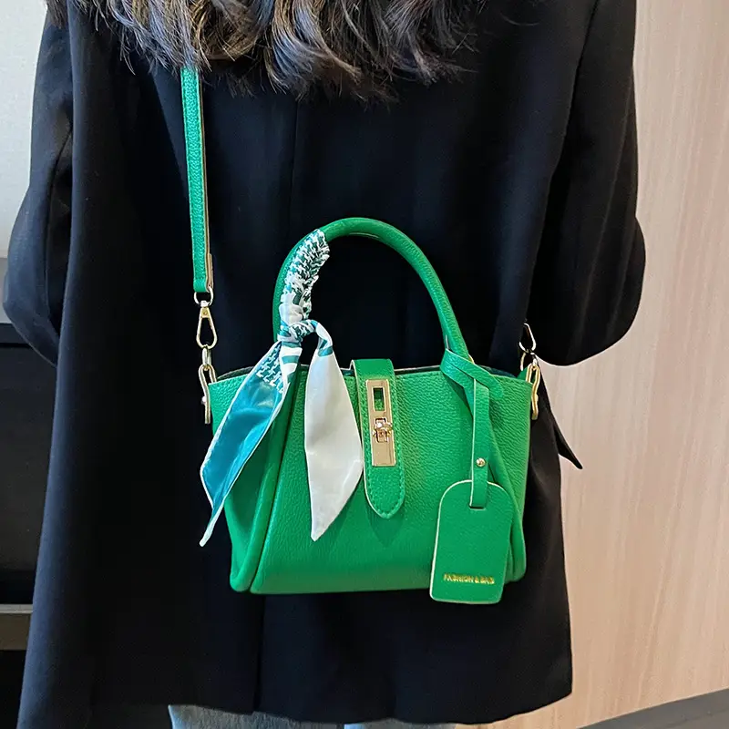 Blue Leather Shoulder Messenger Bag for Women 2023 - Image 8