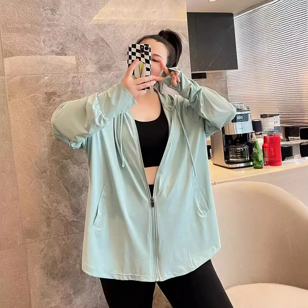 Plus-Size Women Ice Silk Sun Protection Jacket 2025 - Image 7