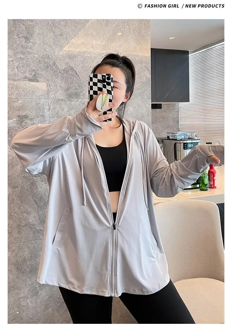 Plus-Size Women Ice Silk Sun Protection Jacket 2025 — feature 10