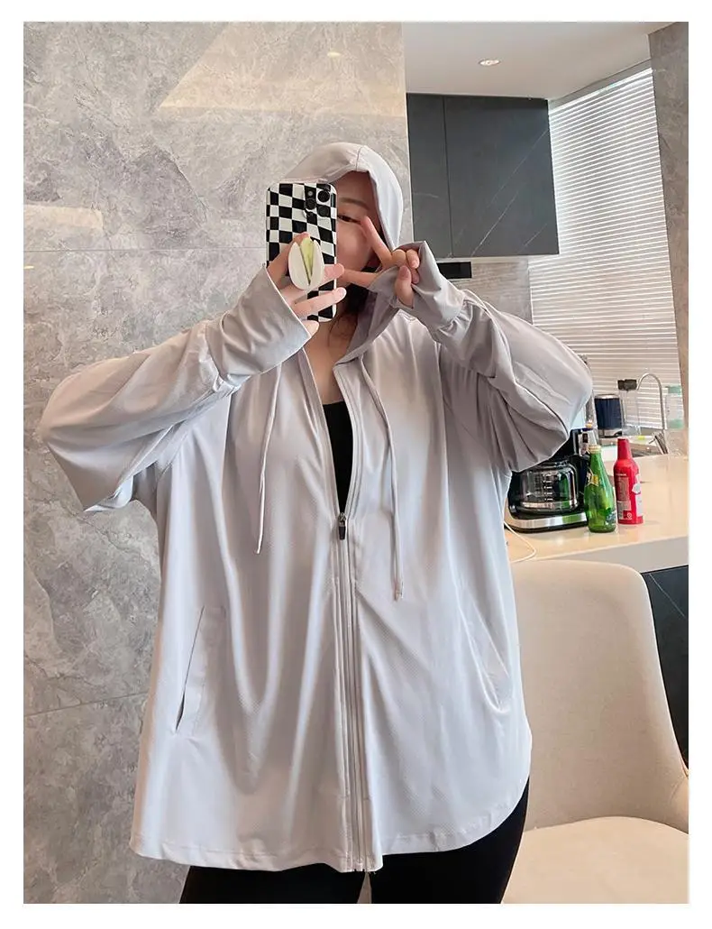 Plus-Size Women Ice Silk Sun Protection Jacket 2025 — feature 11