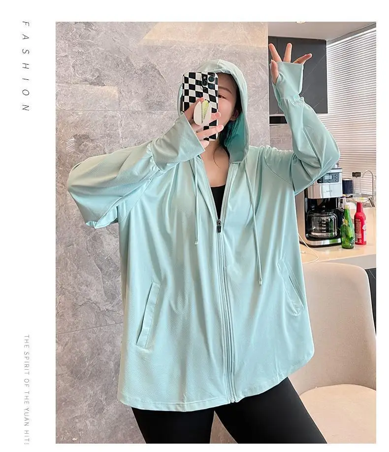 Plus-Size Women Ice Silk Sun Protection Jacket 2025 — feature 12