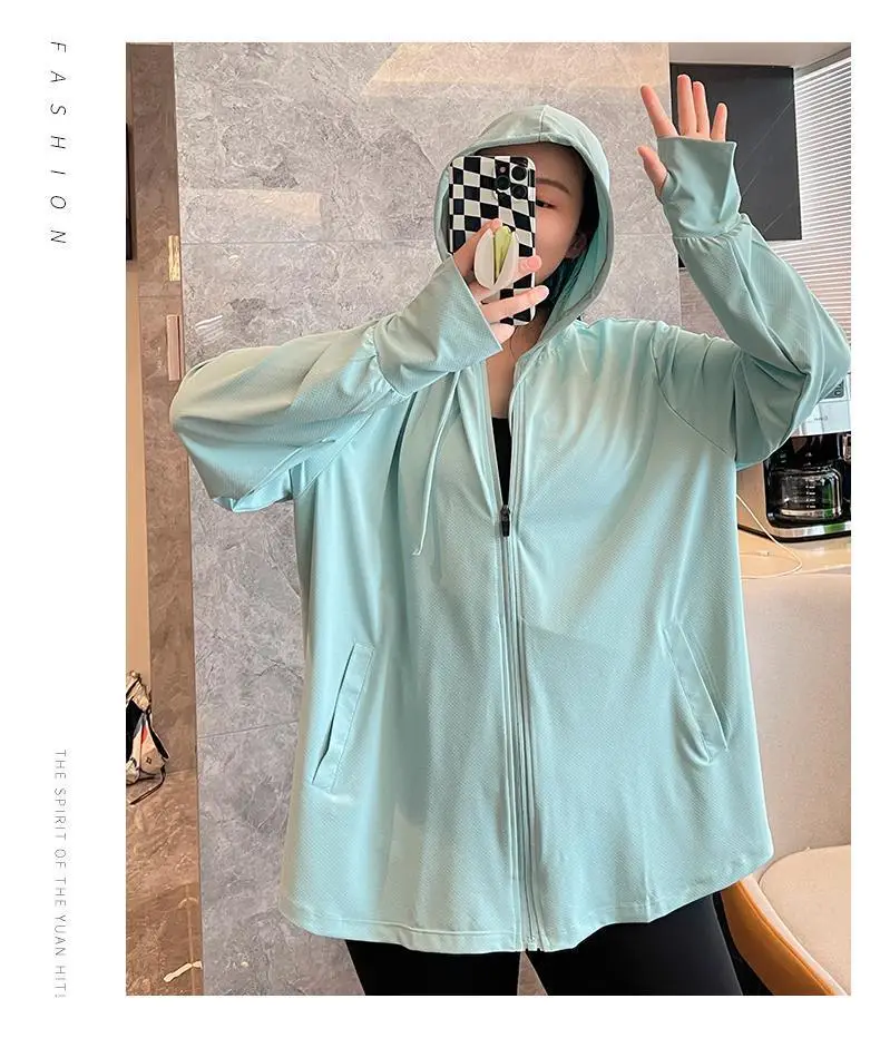 Plus-Size Women Ice Silk Sun Protection Jacket 2025 — feature 16