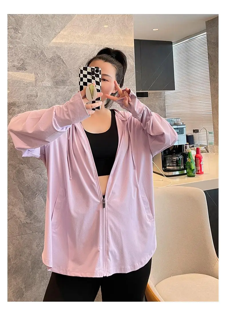Plus-Size Women Ice Silk Sun Protection Jacket 2025 — feature 24