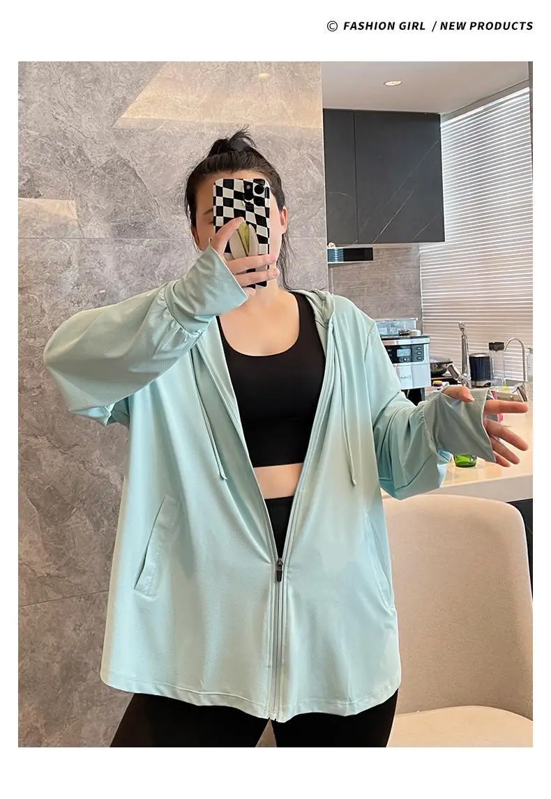 Plus-Size Women Ice Silk Sun Protection Jacket 2025 — feature 27
